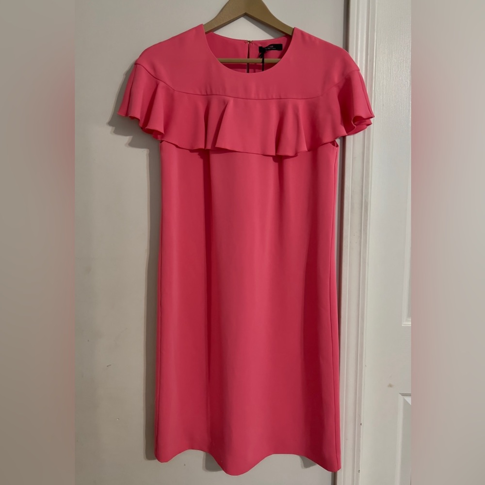 Trina Turk Charleston Ruffle Pink Shift Dress Sz 4